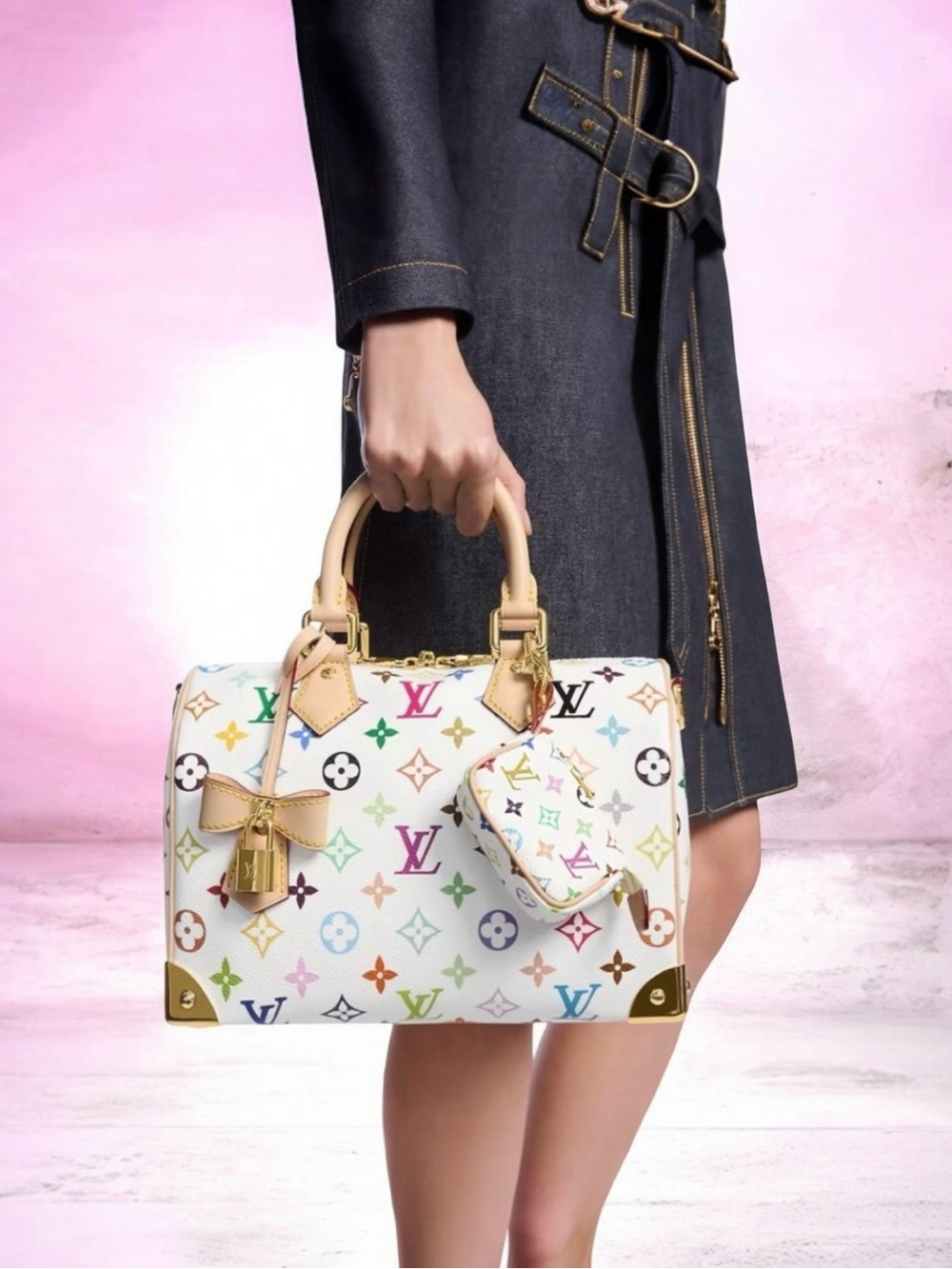 🆕💗LOUIS VUITTON x MURAKAMI MICRO POCHETTE White Multicolor Monogram GHW • NWTB - Picture 3 of 10